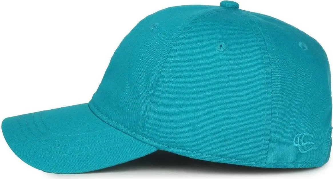 OC Sports GWT-111 Adjustable Strap Garment Wash Cotton Cap - Teal - Teal / 6 7/8’’ - 7 1/2’’