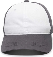 OC Sports GWT-111 Adjustable Strap Garment Wash Cotton Cap - White Charcoal Charcoal - White Dark Gray / 6 7/8’’ - 7
