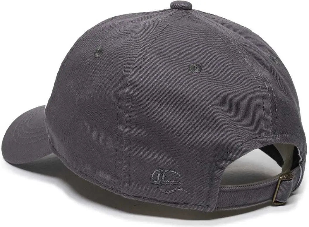 OC Sports GWT-111 Adjustable Strap Garment Wash Cotton Cap - White Charcoal Charcoal - White Dark Gray / 6 7/8’’ - 7
