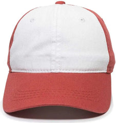 OC Sports GWT-111 Adjustable Strap Garment Wash Cotton Cap - White Nantucket Red Nantucket Red - White Red / 6 7/8’’