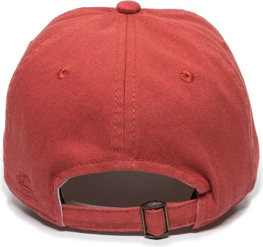 OC Sports GWT-111 Adjustable Strap Garment Wash Cotton Cap - White Nantucket Red Nantucket Red - White Red / 6 7/8’’