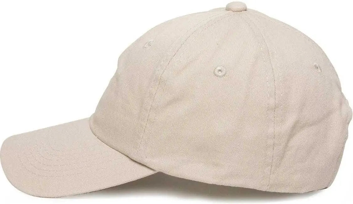 OC Sports GWT-116 Adj. Garment Wash Cotton Baseball Cap - Putty - White / 6 7/8’’ - 7 1/2’’