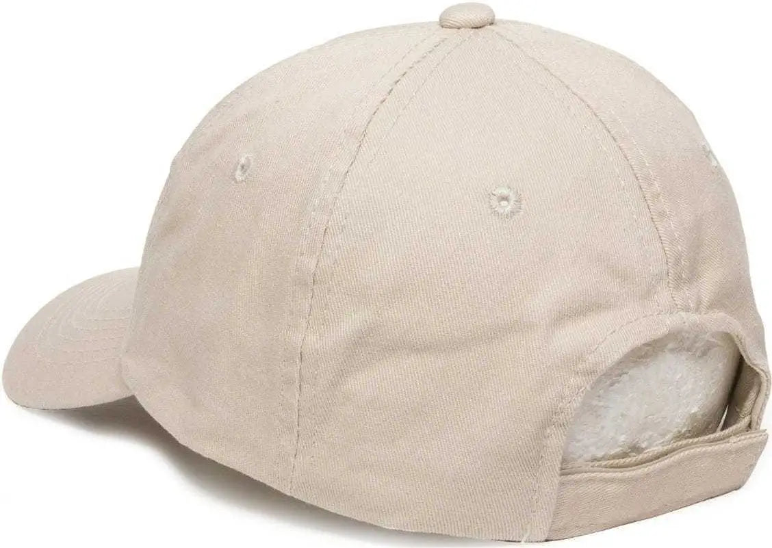 OC Sports GWT-116 Adj. Garment Wash Cotton Baseball Cap - Putty - White / 6 7/8’’ - 7 1/2’’