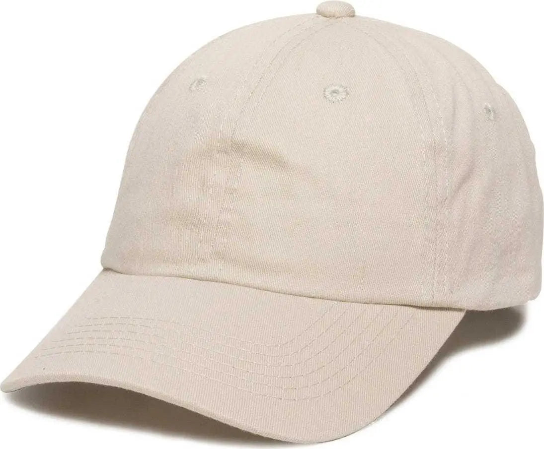 OC Sports GWT-116 Adj. Garment Wash Cotton Baseball Cap - Putty - White / 6 7/8’’ - 7 1/2’’