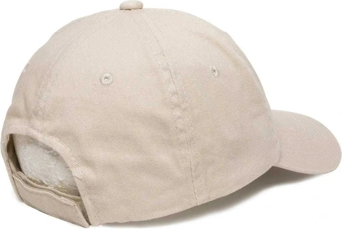 OC Sports GWT-116 Adj. Garment Wash Cotton Baseball Cap - Putty - White / 6 7/8’’ - 7 1/2’’