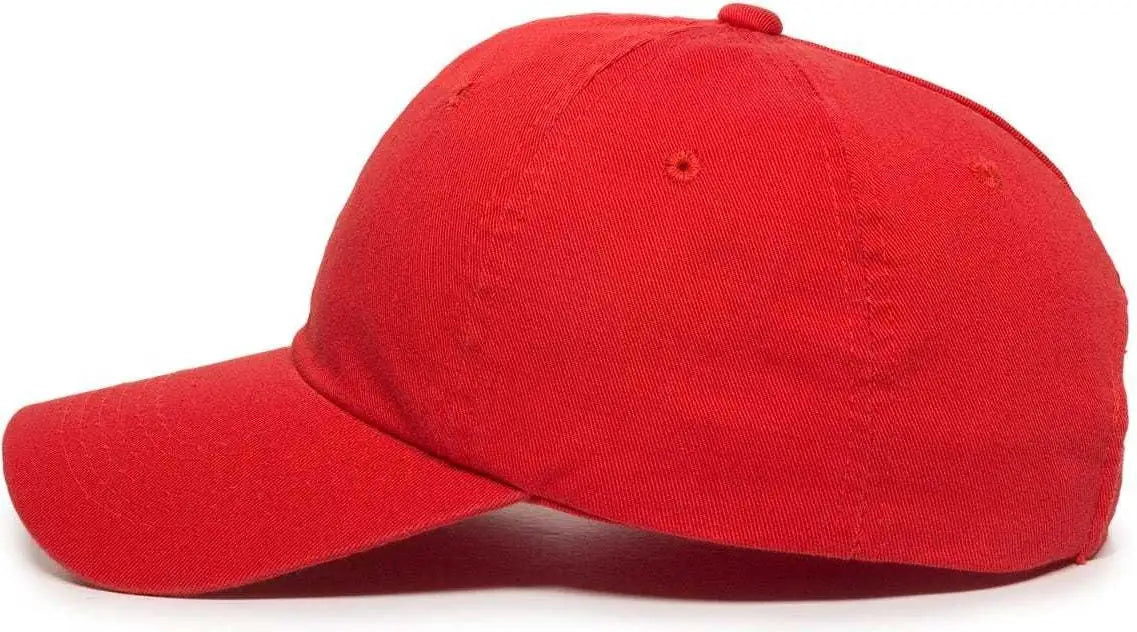 OC Sports GWT-116 Adj. Garment Wash Cotton Baseball Cap - Red - Red / 6 7/8’’ - 7 1/2’’