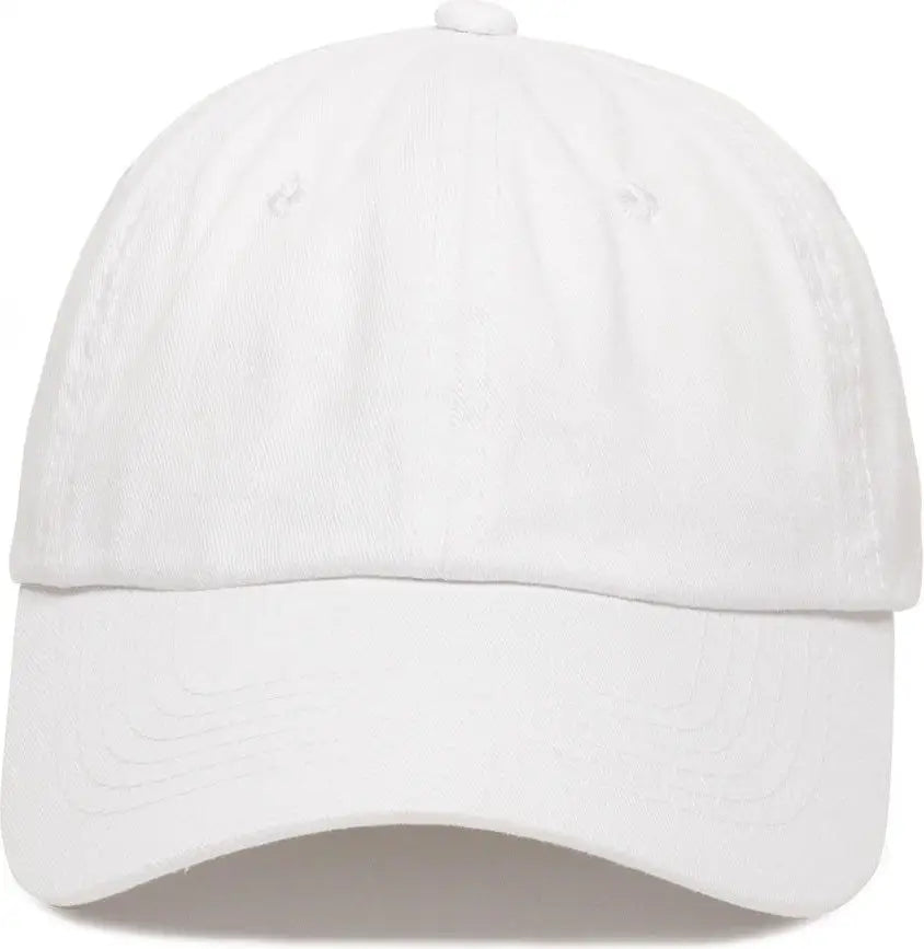 OC Sports GWT-116 Adj. Garment Wash Cotton Baseball Cap - White - White / 6 7/8’’ - 7 1/2’’