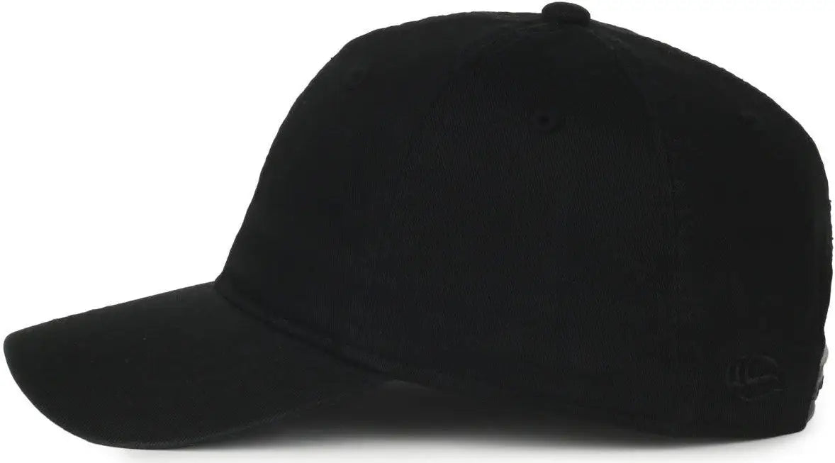OC Sports GWT-SB Garment Washed Snap Back Dad Cap - Black - Black / OSFM