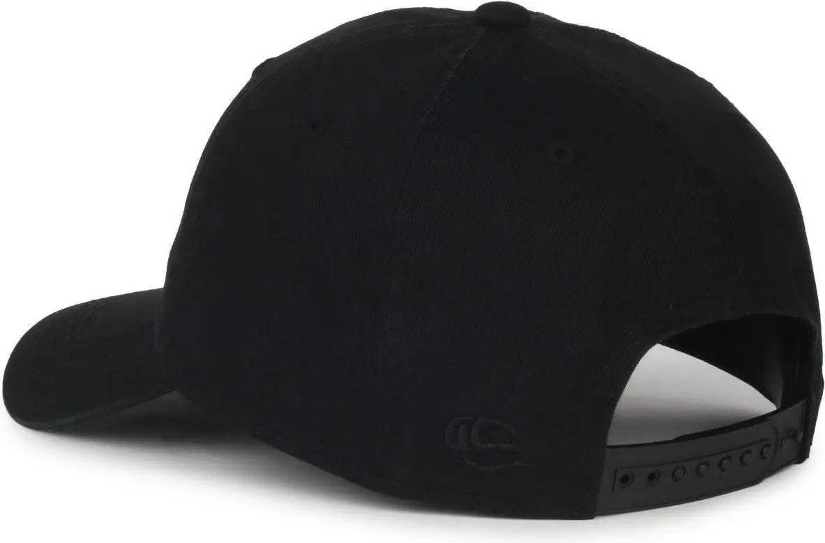 OC Sports GWT-SB Garment Washed Snap Back Dad Cap - Black - Black / OSFM