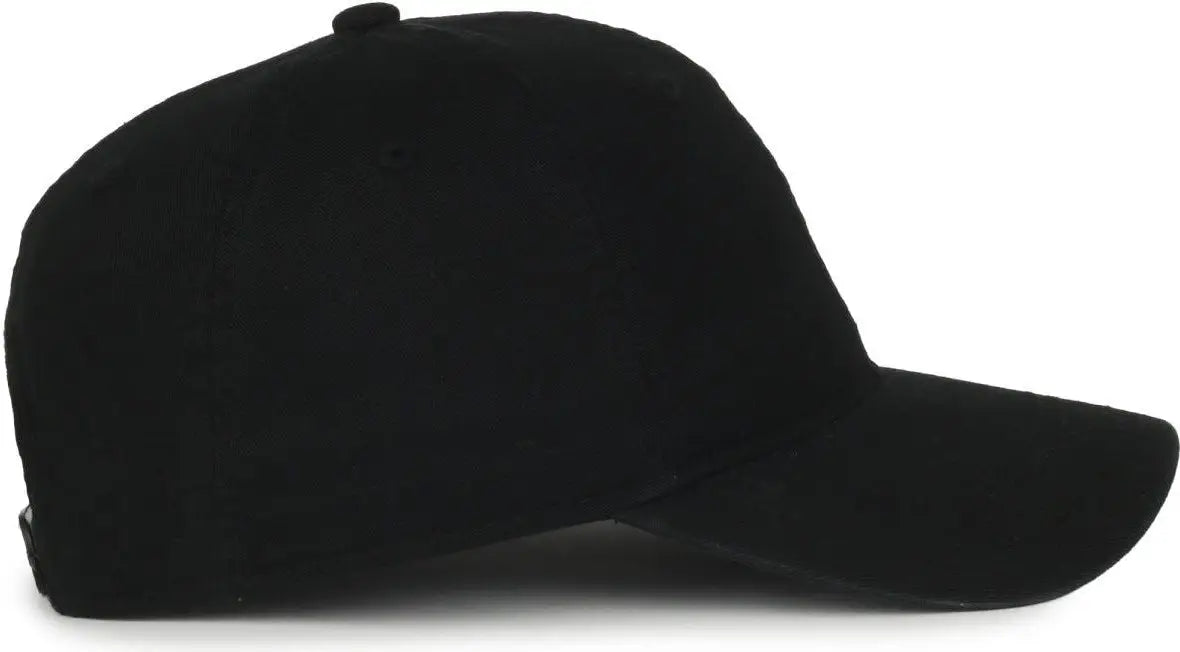 OC Sports GWT-SB Garment Washed Snap Back Dad Cap - Black - Black / OSFM