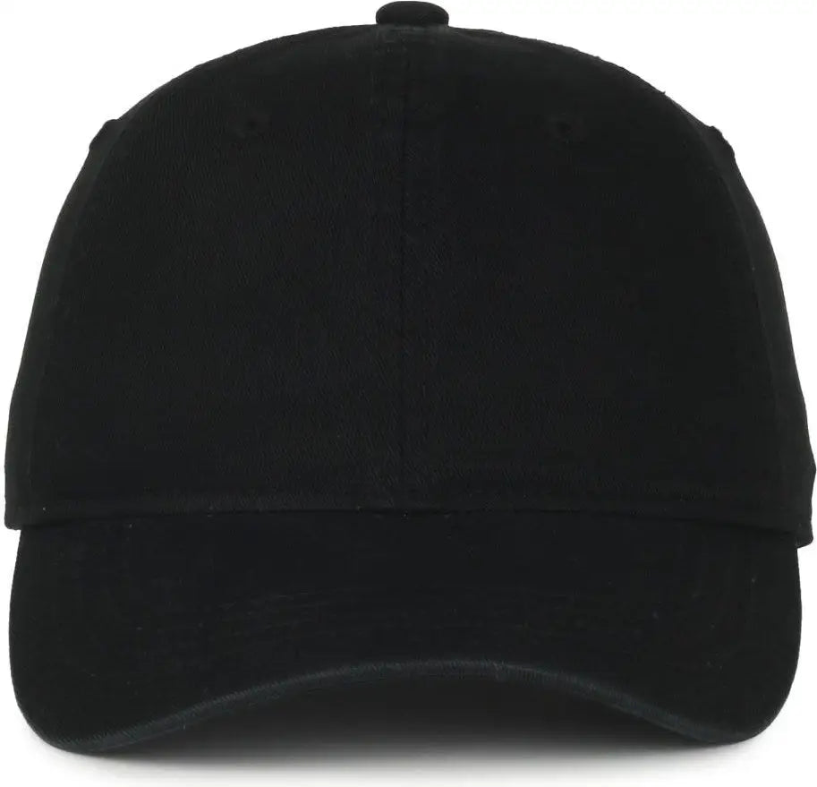 OC Sports GWT-SB Garment Washed Snap Back Dad Cap - Black - Black / OSFM