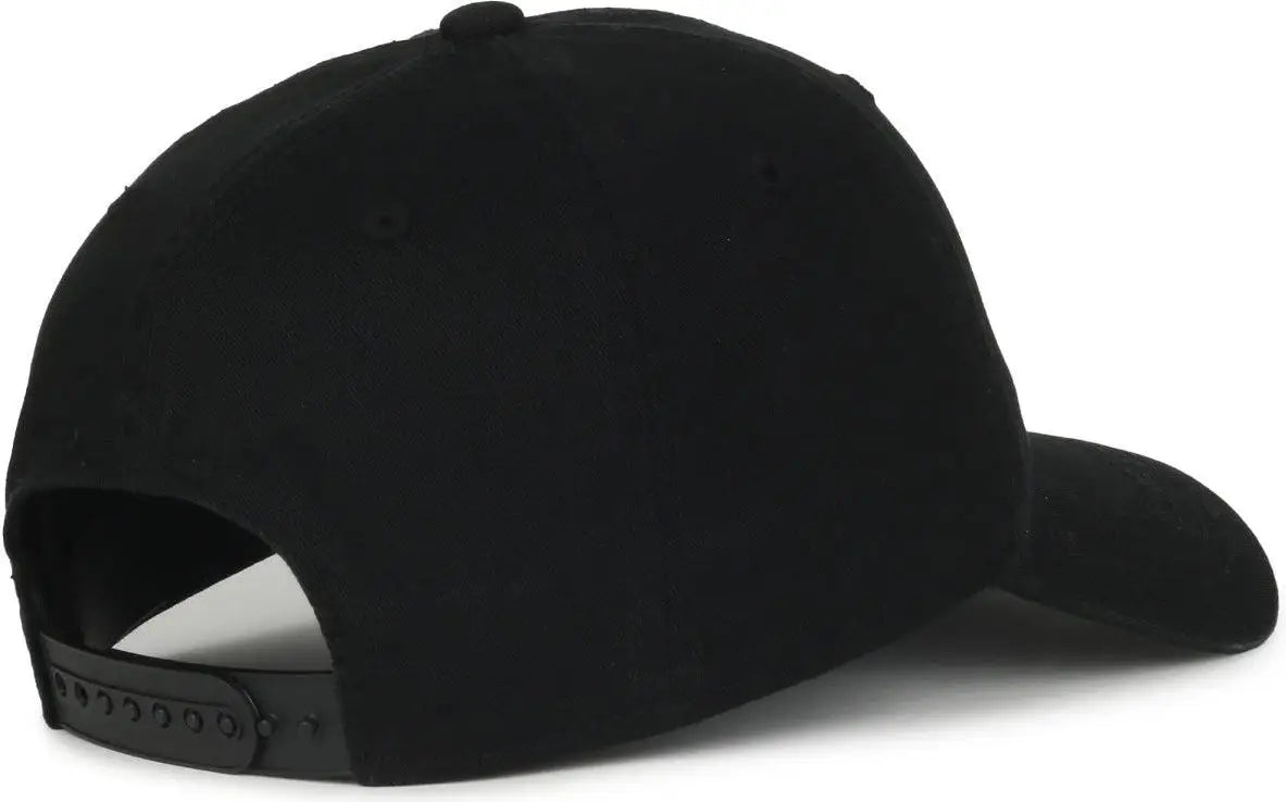 OC Sports GWT-SB Garment Washed Snap Back Dad Cap - Black - Black / OSFM