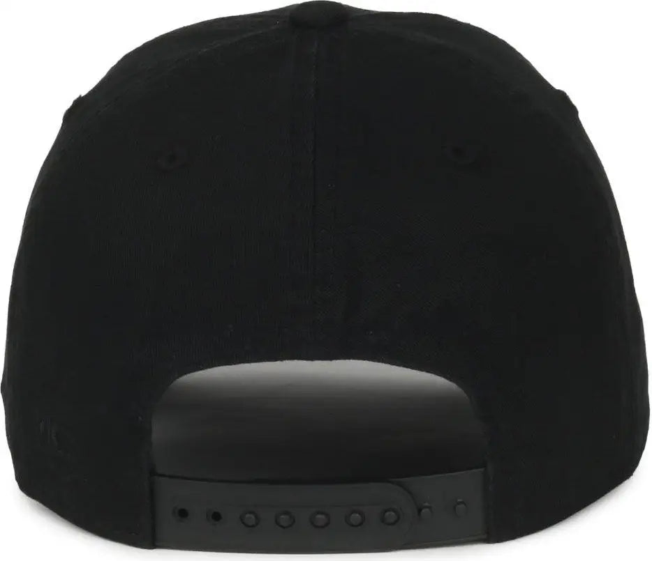 OC Sports GWT-SB Garment Washed Snap Back Dad Cap - Black - Black / OSFM