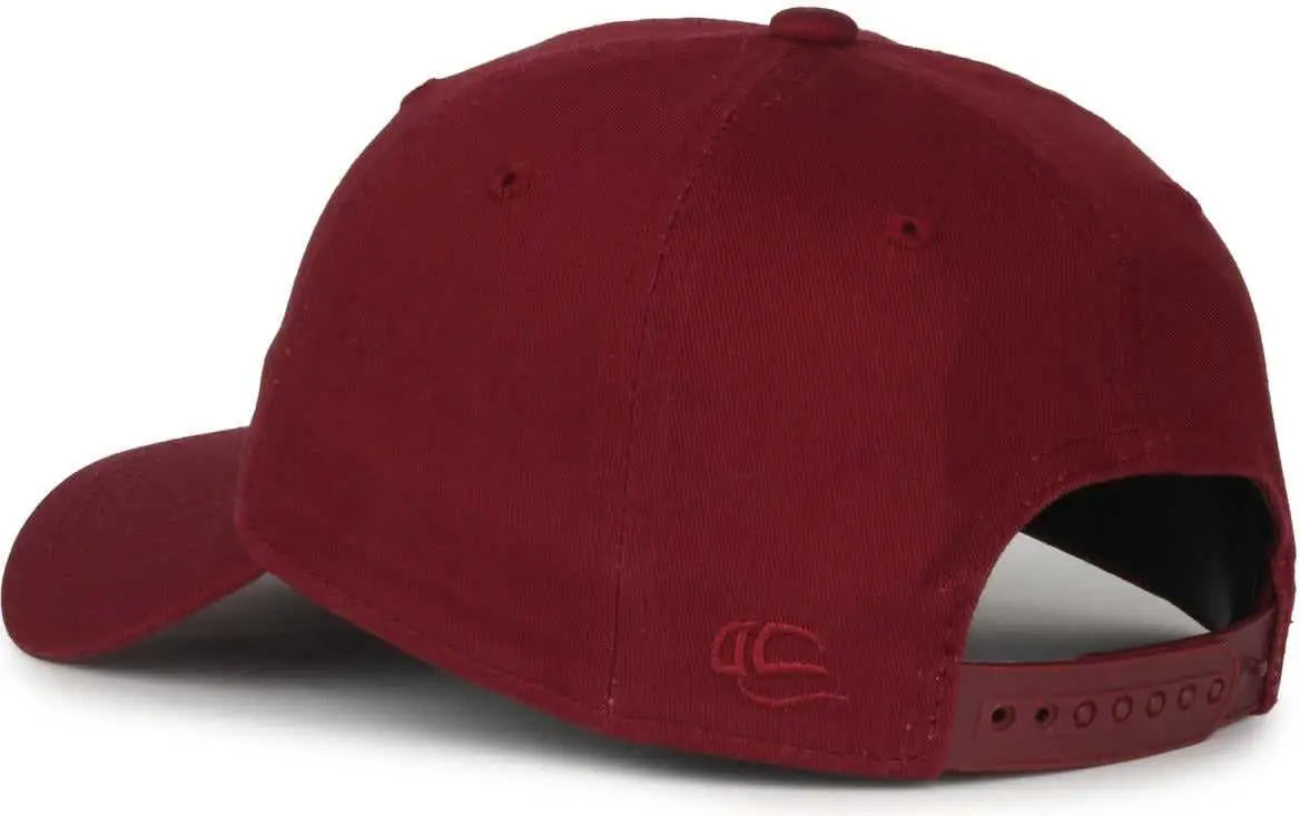 OC Sports GWT-SB Garment Washed Snap Back Dad Cap - Burgundy - Burgundy / OSFM