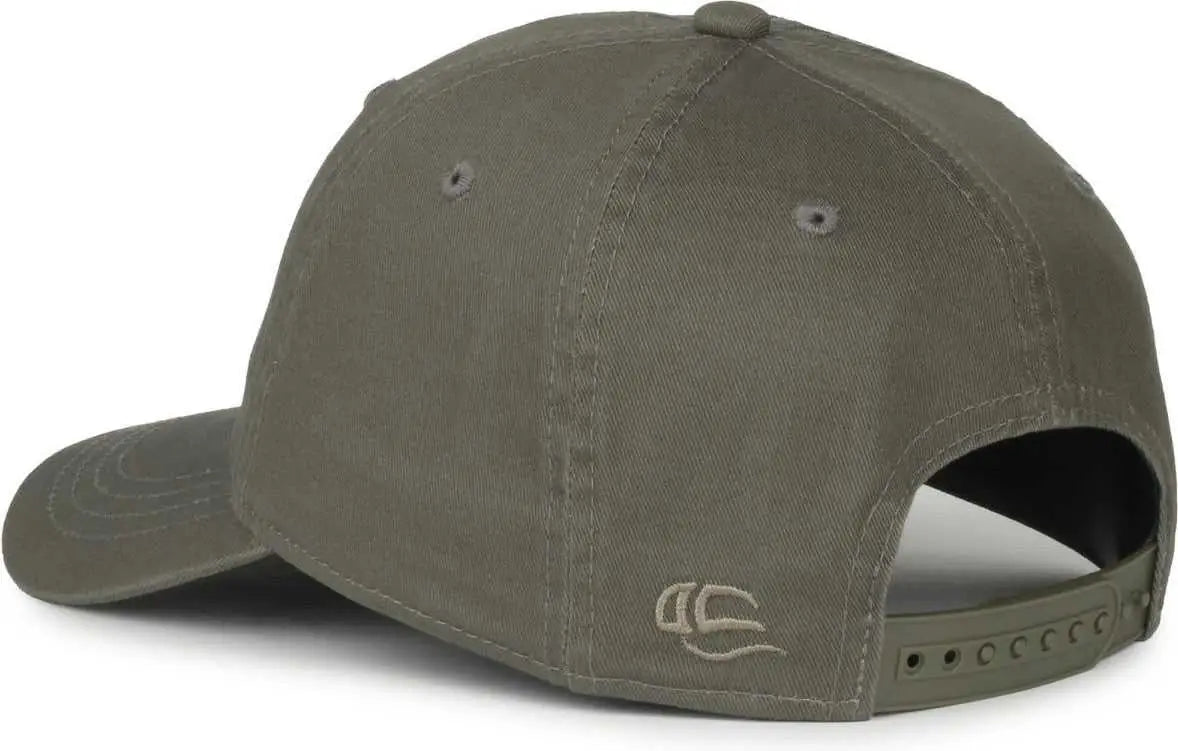 OC Sports GWT-SB Garment Washed Snap Back Dad Cap - Olive - Olive / OSFM