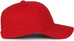 OC Sports GWT-SB Garment Washed Snap Back Dad Cap - Red - Red / OSFM