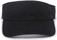OC Sports GWTV-100 Adjustable Garment Washed Twill Visors - Black - Black / One Size Fits Most