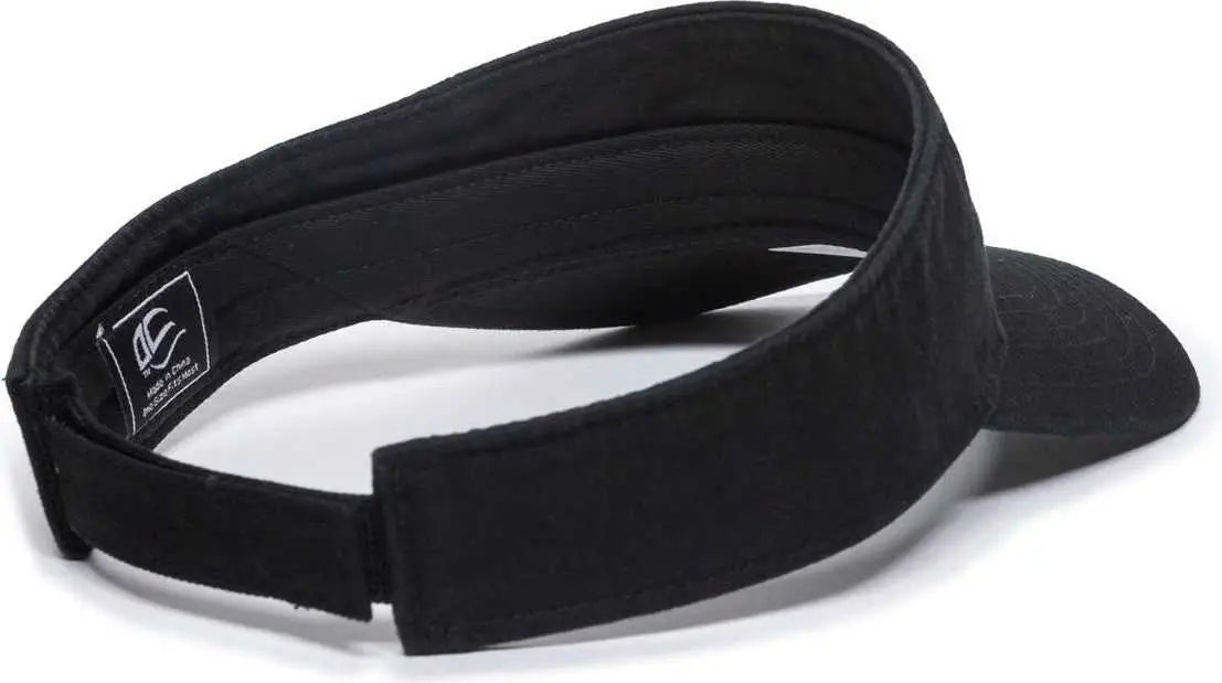 OC Sports GWTV-100 Adjustable Garment Washed Twill Visors - Black - Black / One Size Fits Most