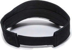 OC Sports GWTV-100 Adjustable Garment Washed Twill Visors - Black - Black / One Size Fits Most