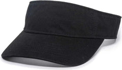 OC Sports GWTV-100 Adjustable Garment Washed Twill Visors - Black - Black / One Size Fits Most