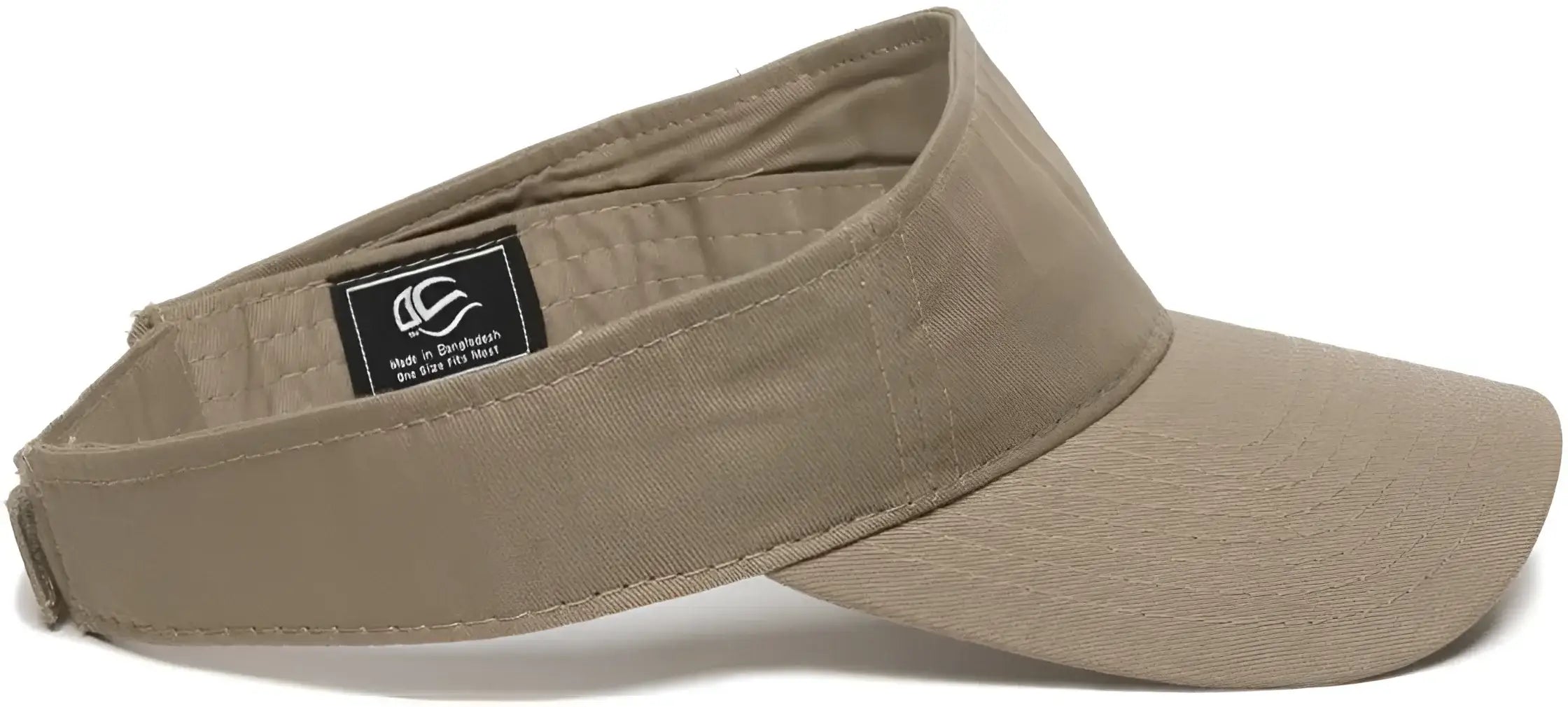 OC Sports GWTV-100 Adjustable Garment Washed Twill Visors - Khaki - Khaki / 6 7/8’’ - 7 1/2’’