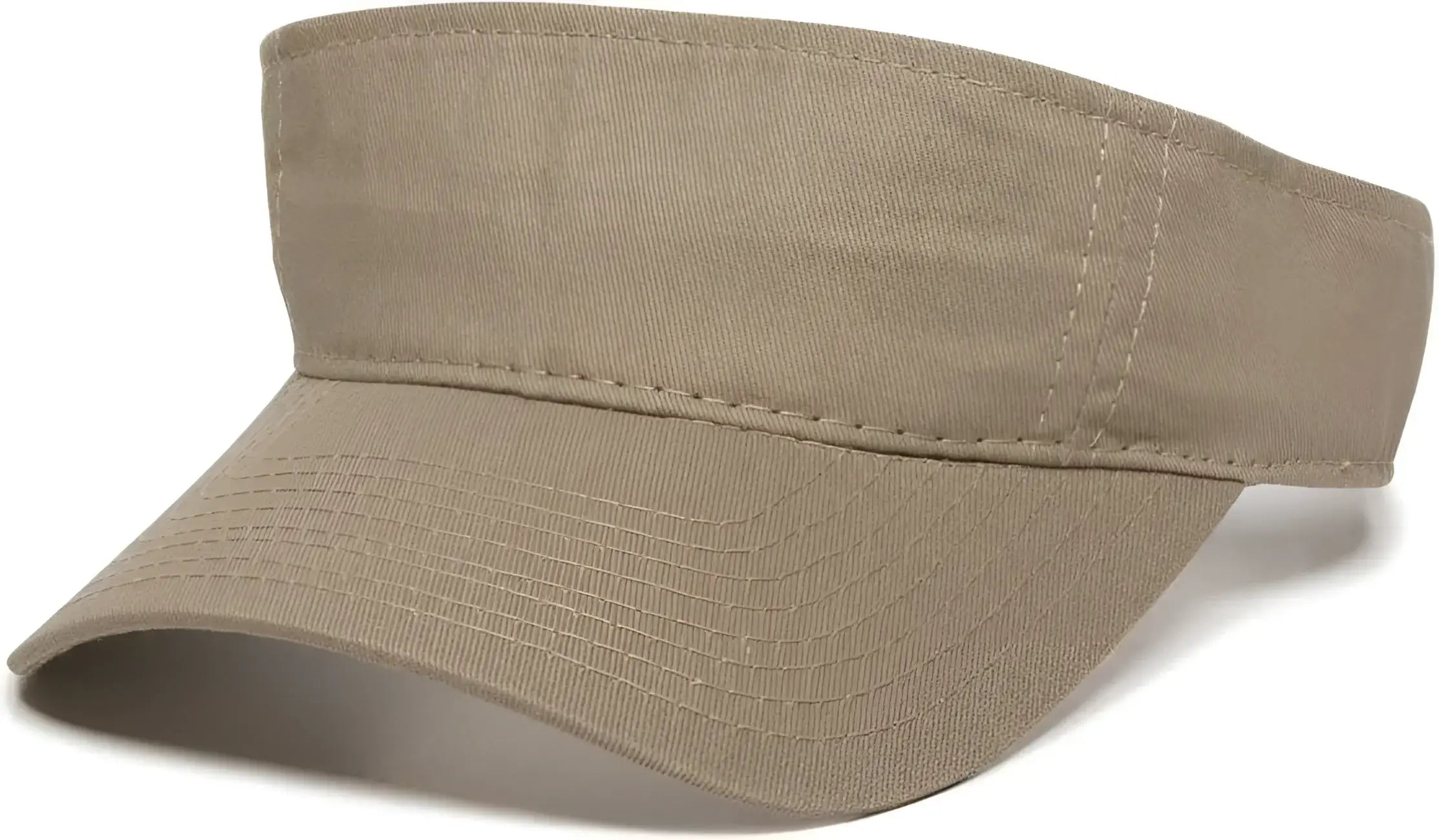 OC Sports GWTV-100 Adjustable Garment Washed Twill Visors - Khaki - Khaki / 6 7/8’’ - 7 1/2’’