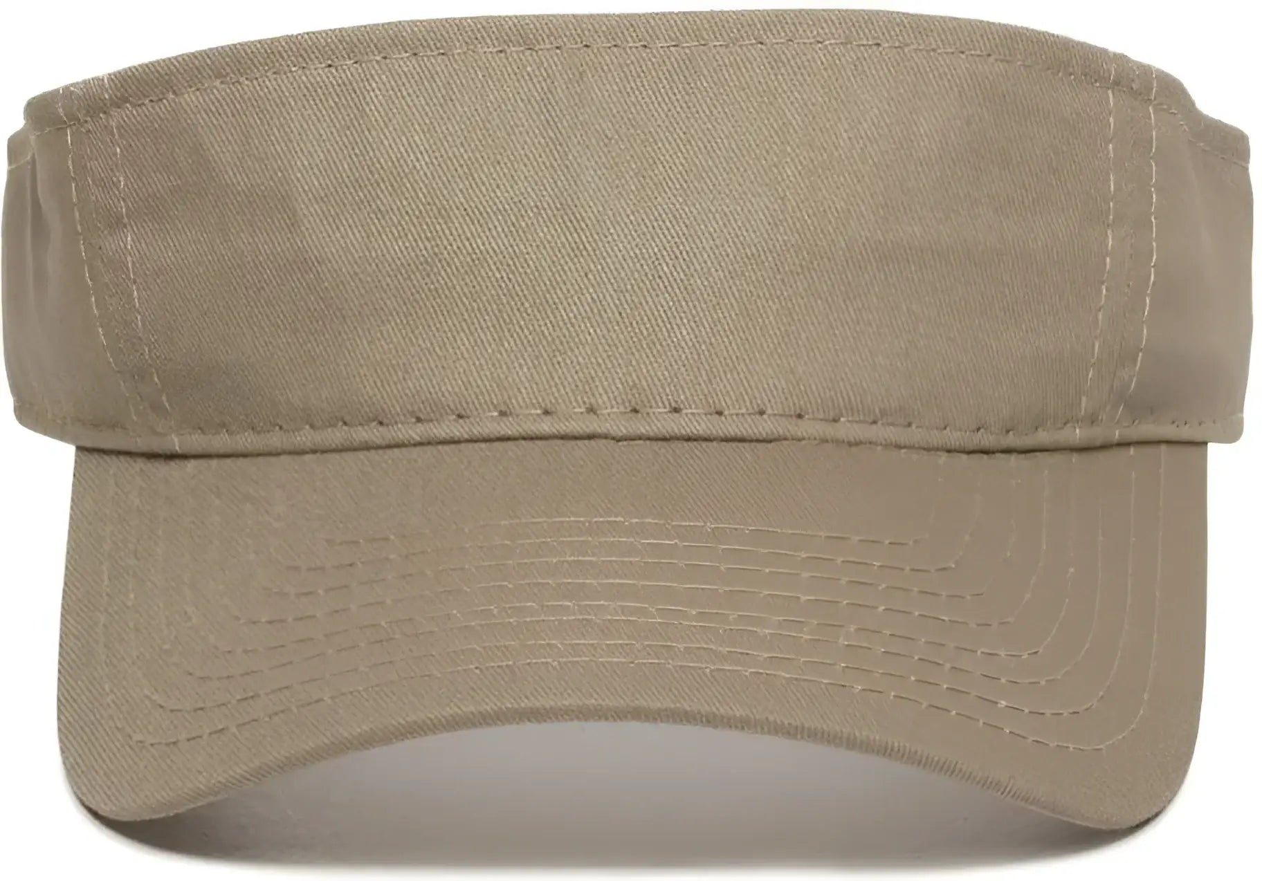 OC Sports GWTV-100 Adjustable Garment Washed Twill Visors - Khaki - Khaki / 6 7/8’’ - 7 1/2’’