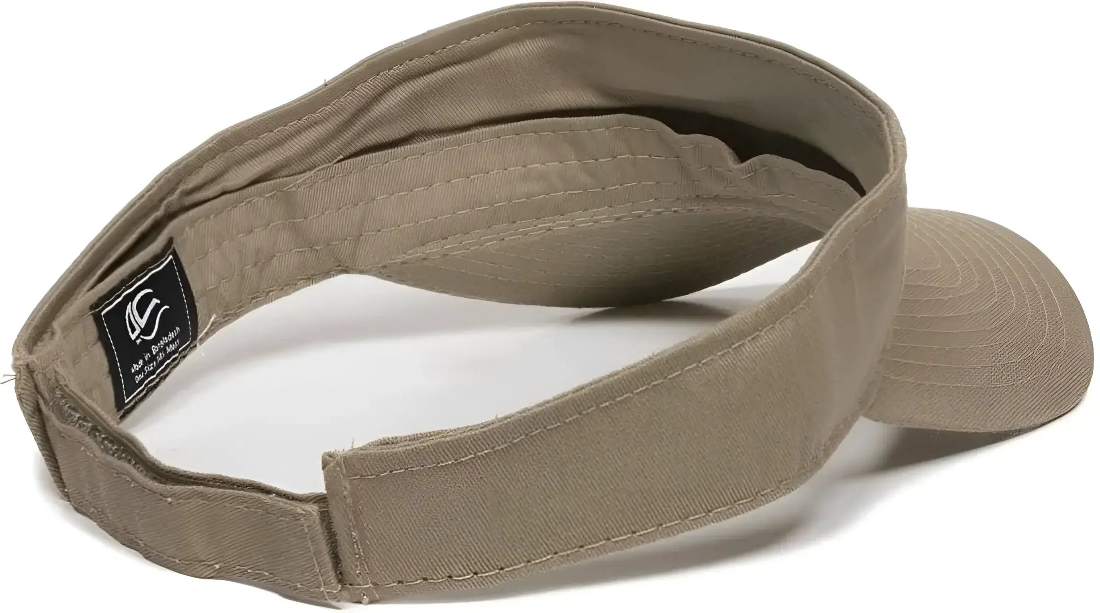 OC Sports GWTV-100 Adjustable Garment Washed Twill Visors - Khaki - Khaki / 6 7/8’’ - 7 1/2’’
