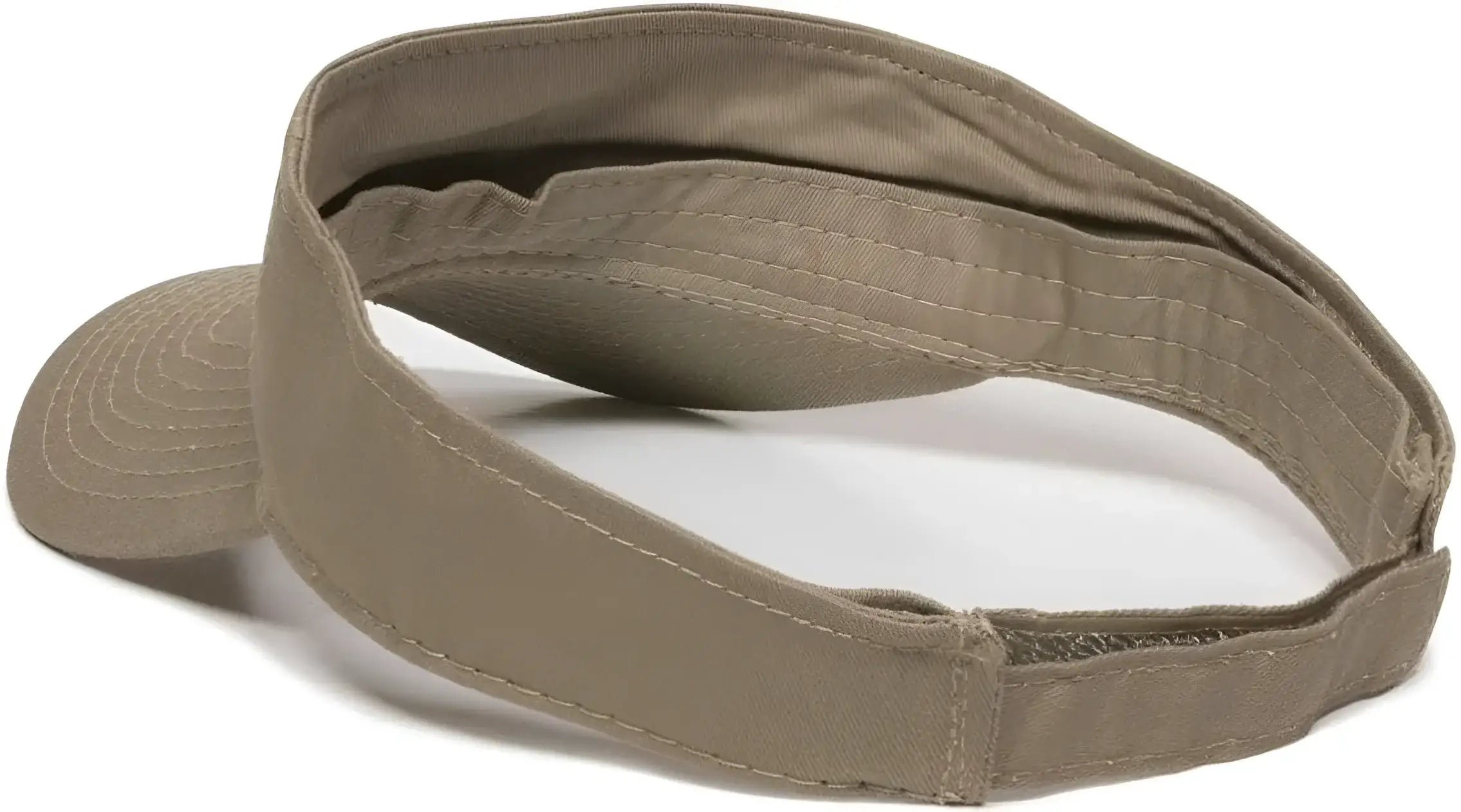 OC Sports GWTV-100 Adjustable Garment Washed Twill Visors - Khaki - Khaki / 6 7/8’’ - 7 1/2’’