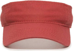 OC Sports GWTV-100 Adjustable Garment Washed Twill Visors - Nantucket - Cardinal / 6 7/8’’ - 7 1/2’’