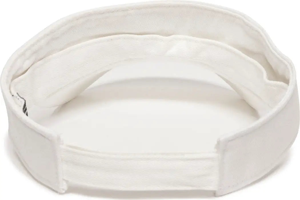 OC Sports GWTV-100 Adjustable Garment Washed Twill Visors - White - White / 6 7/8’’ - 7 1/2’’