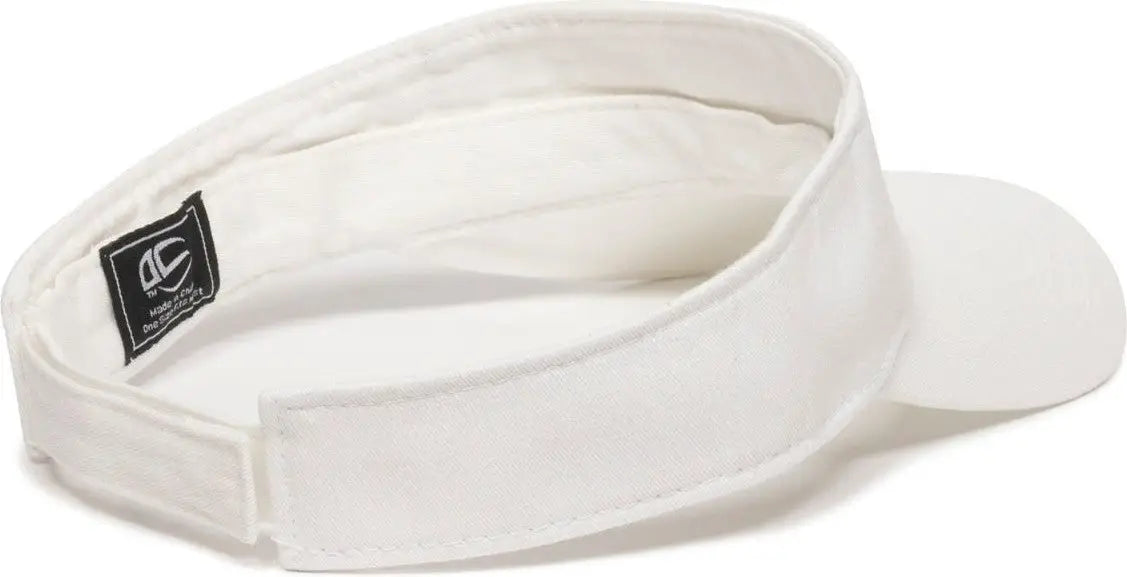 OC Sports GWTV-100 Adjustable Garment Washed Twill Visors - White - White / 6 7/8’’ - 7 1/2’’