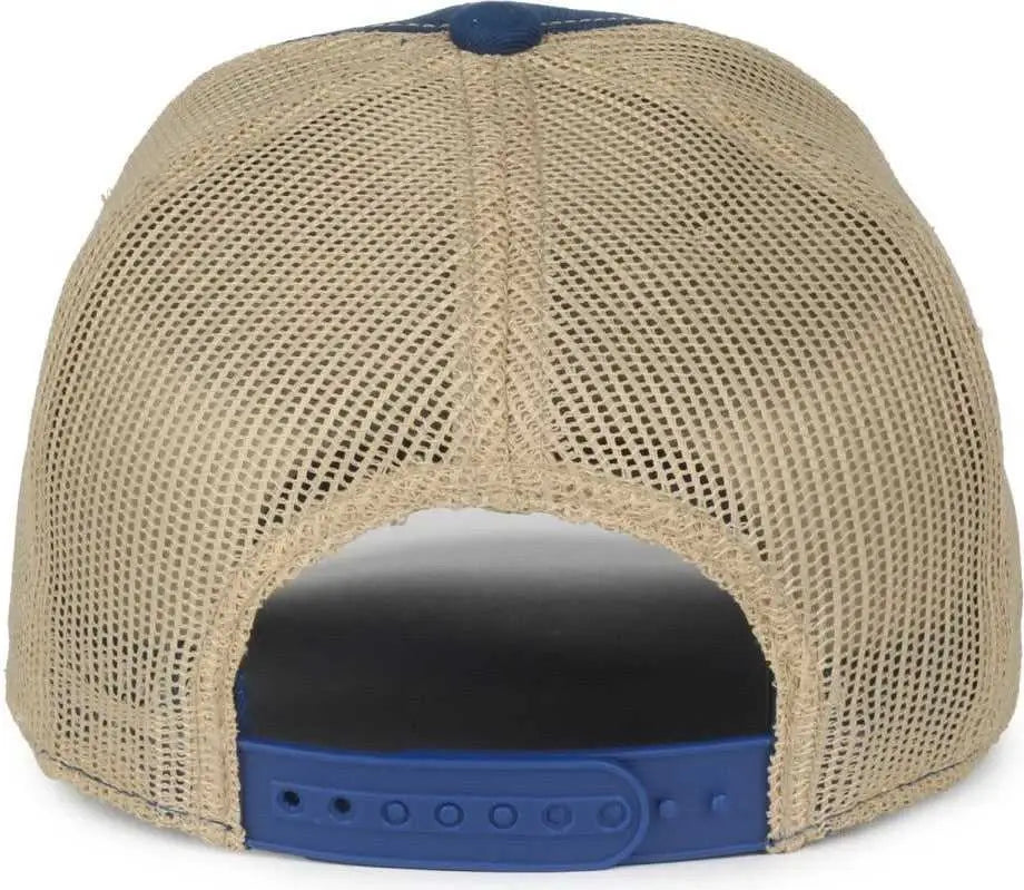 OC Sports HIKE01 Low Crown Structured Cap - Royal Natural - Royal Ivory / 6 7/8’’ - 7 1/2’’