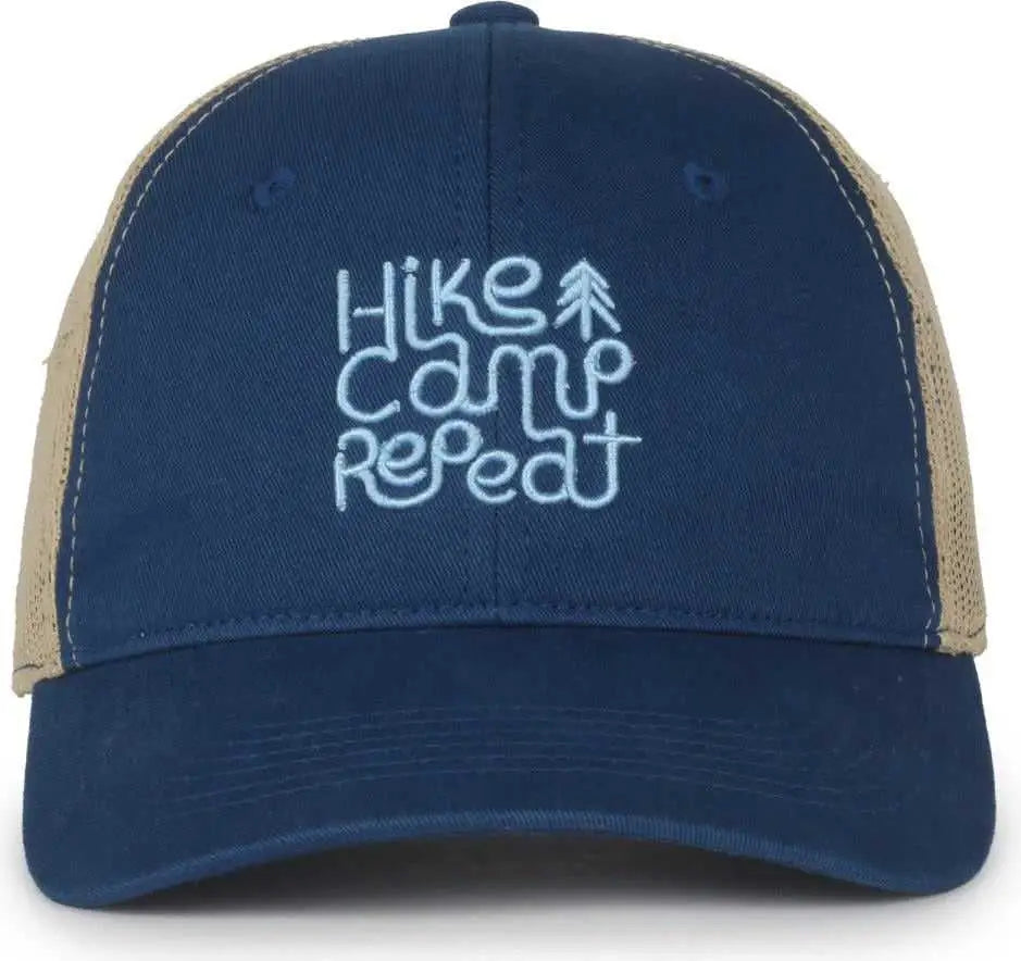 OC Sports HIKE01 Low Crown Structured Cap - Royal Natural - Royal Ivory / 6 7/8’’ - 7 1/2’’