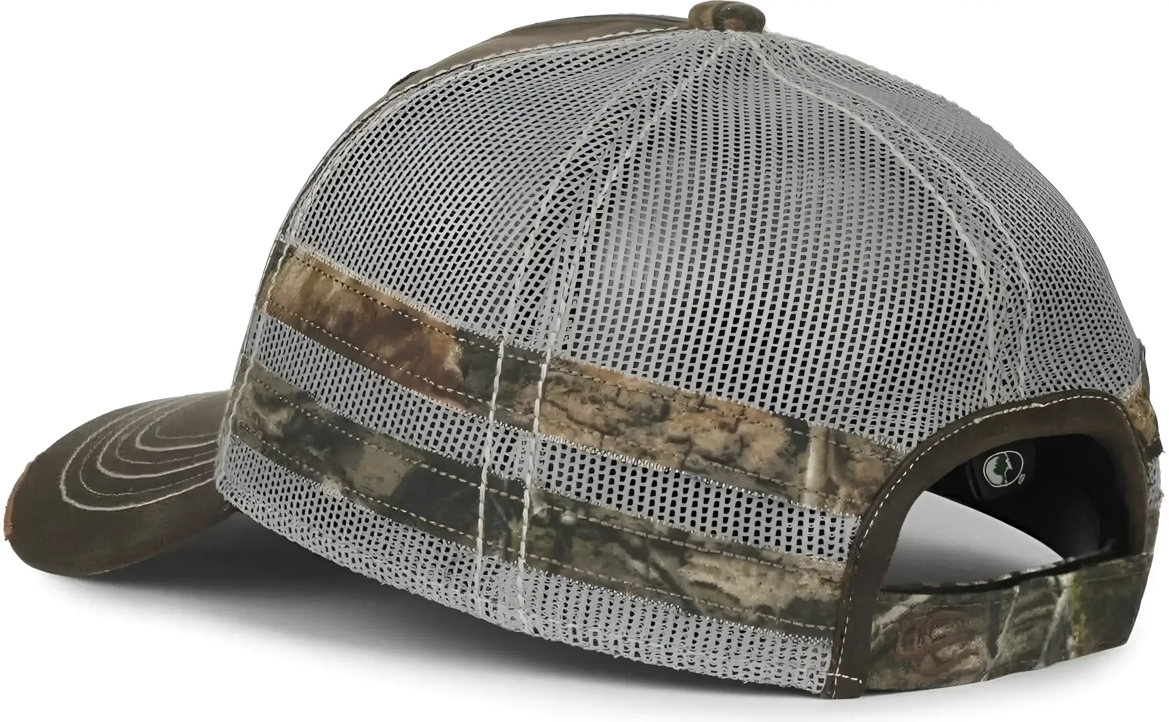 OC Sports HPC-400M Weathered Cotton Mesh Back Cap - Brown Light Gray Mossy Oak Country Dna - Mossy Oak / OSFM
