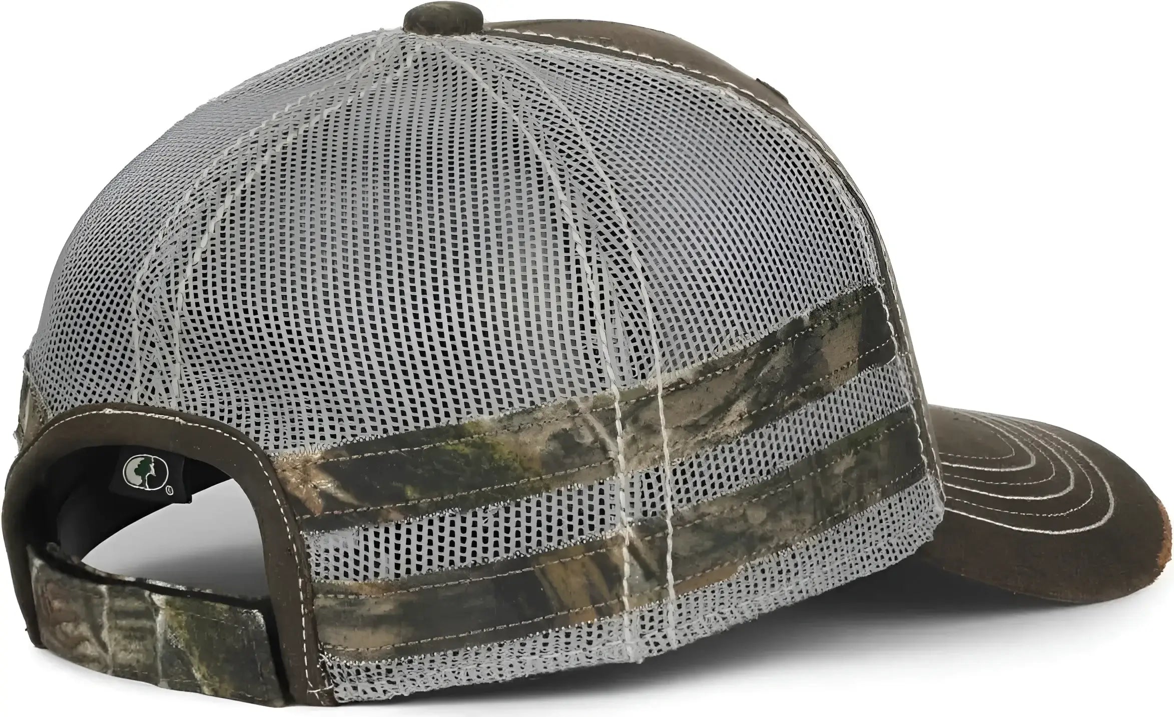OC Sports HPC-400M Weathered Cotton Mesh Back Cap - Brown Light Gray Mossy Oak Country Dna - Mossy Oak / OSFM