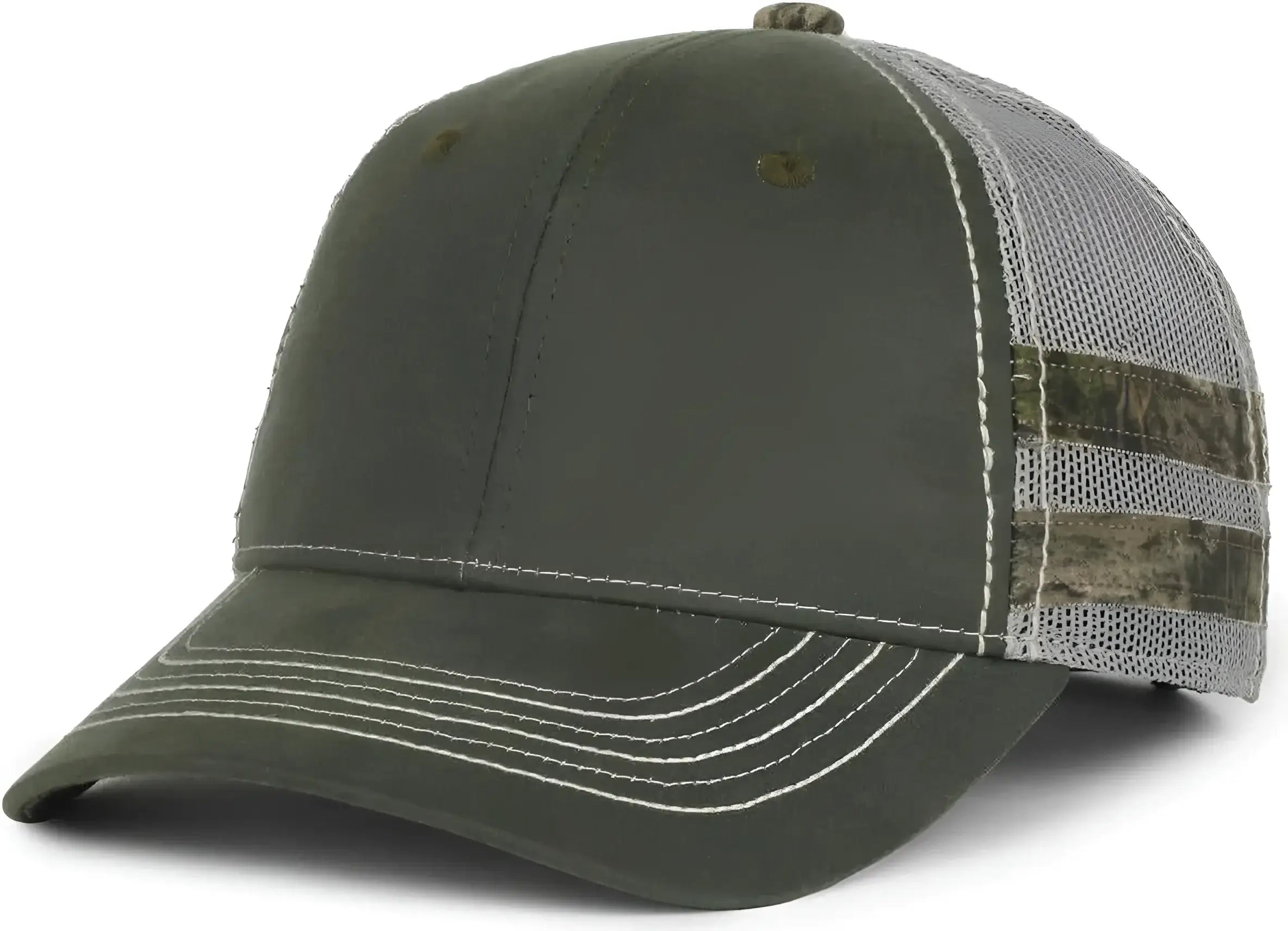 OC Sports HPC-400M Weathered Cotton Mesh Back Cap - Olive Light Gray Mossy Oak Country Dna - Mossy Oak / OSFM