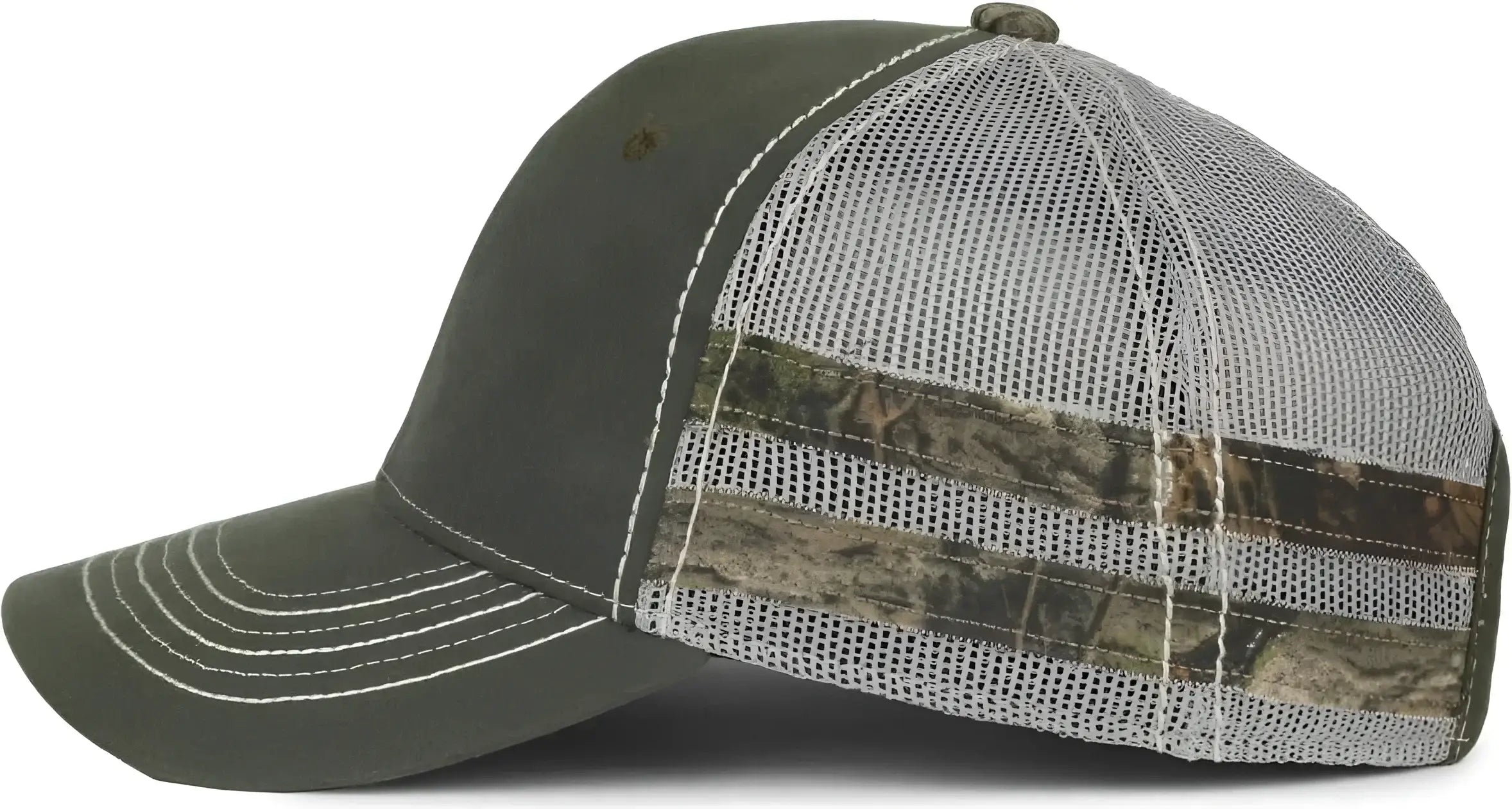 OC Sports HPC-400M Weathered Cotton Mesh Back Cap - Olive Light Gray Mossy Oak Country Dna - Mossy Oak / OSFM