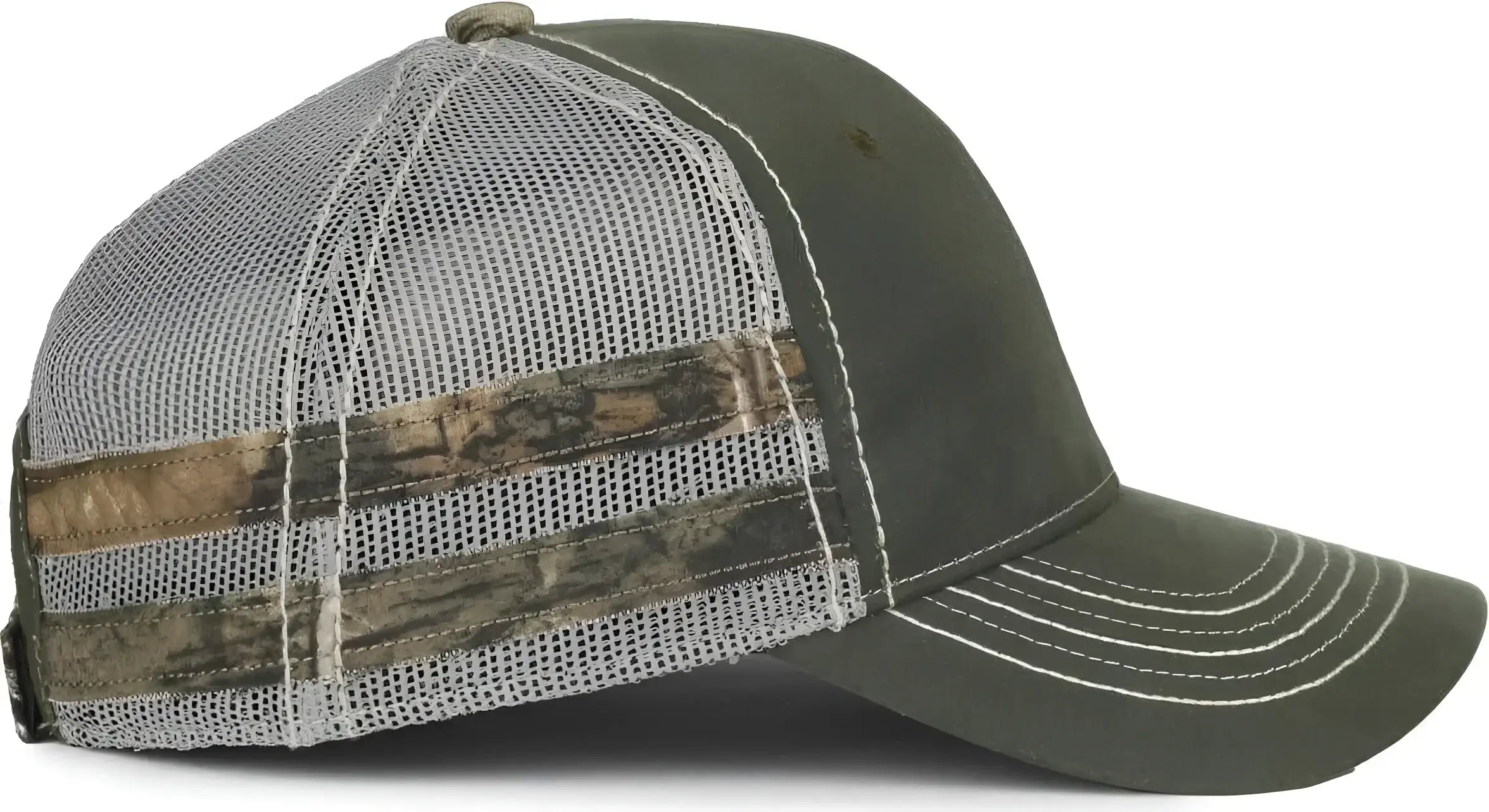 OC Sports HPC-400M Weathered Cotton Mesh Back Cap - Olive Light Gray Mossy Oak Country Dna - Mossy Oak / OSFM