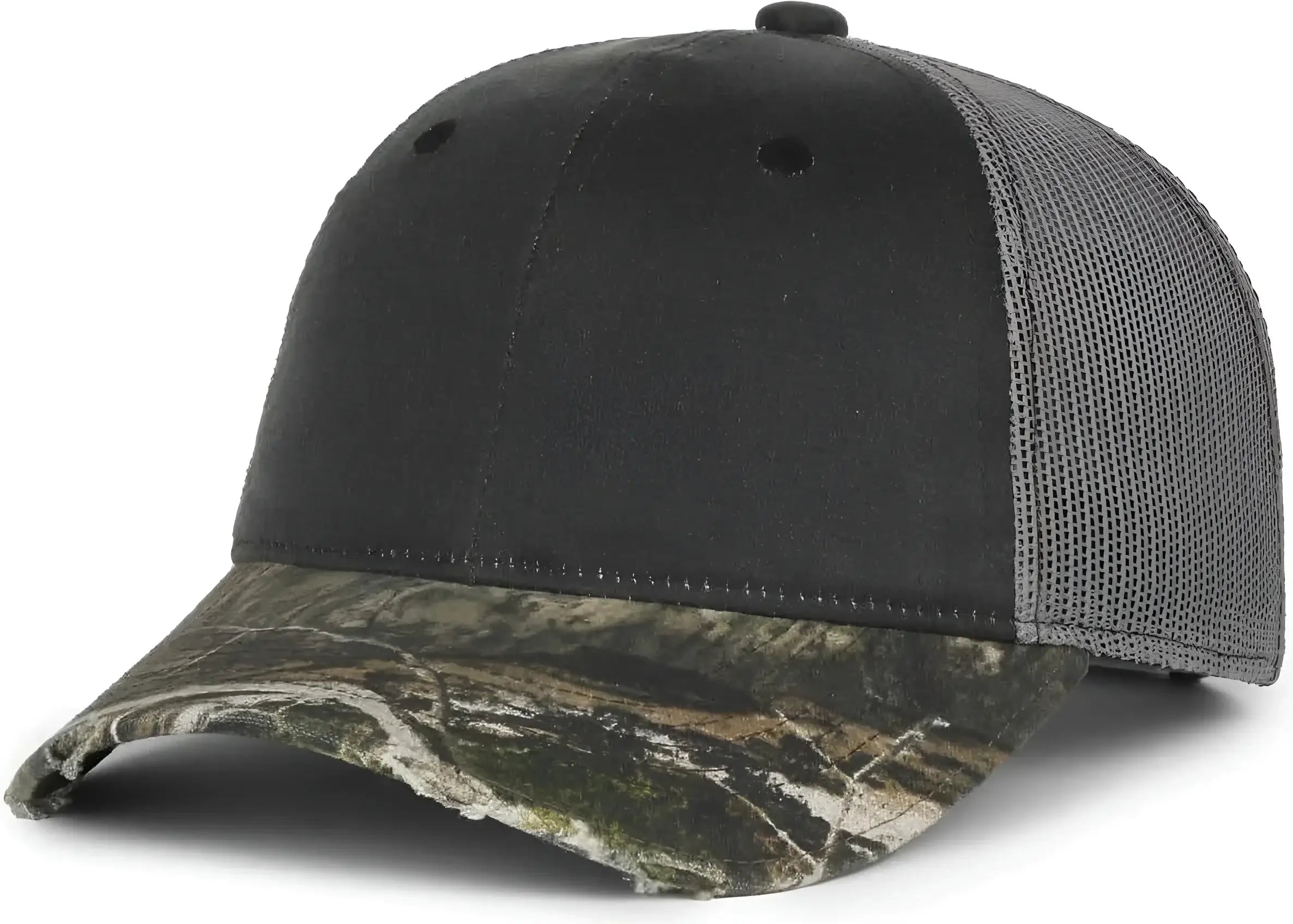 OC Sports HPC-500M Adjustable Mesh Back Cap - Black Dark Gray Mossy Oak Country DNA - Mossy Oak / OSFM