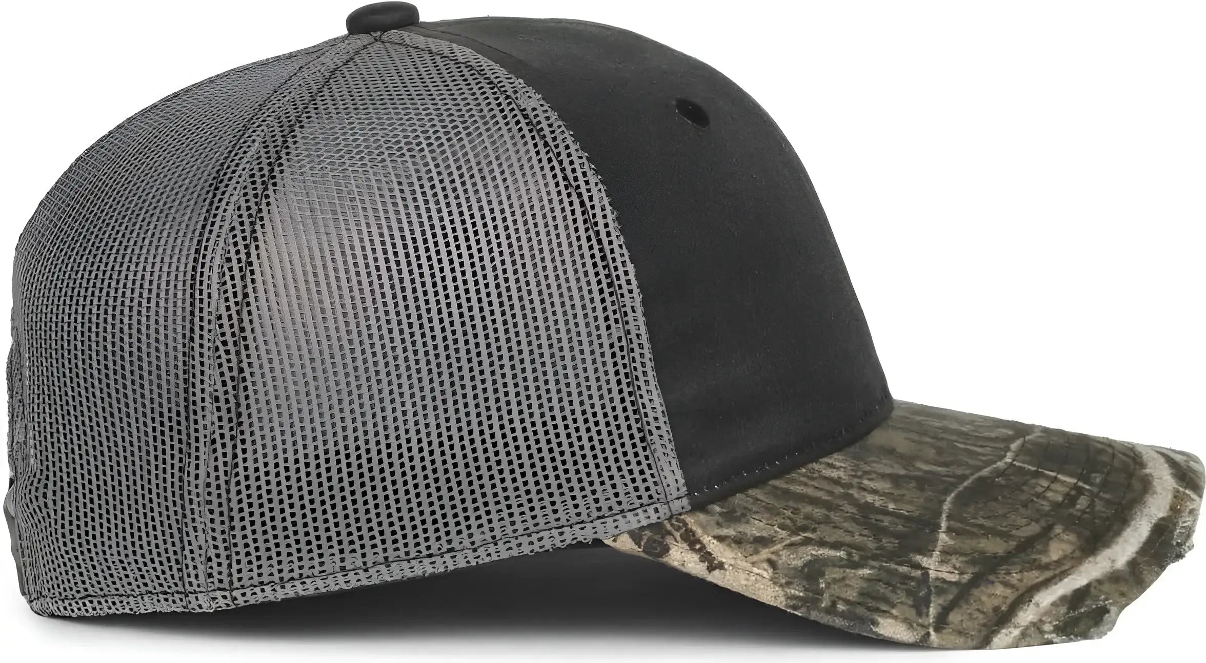 OC Sports HPC-500M Adjustable Mesh Back Cap - Black Dark Gray Mossy Oak Country DNA - Mossy Oak / OSFM