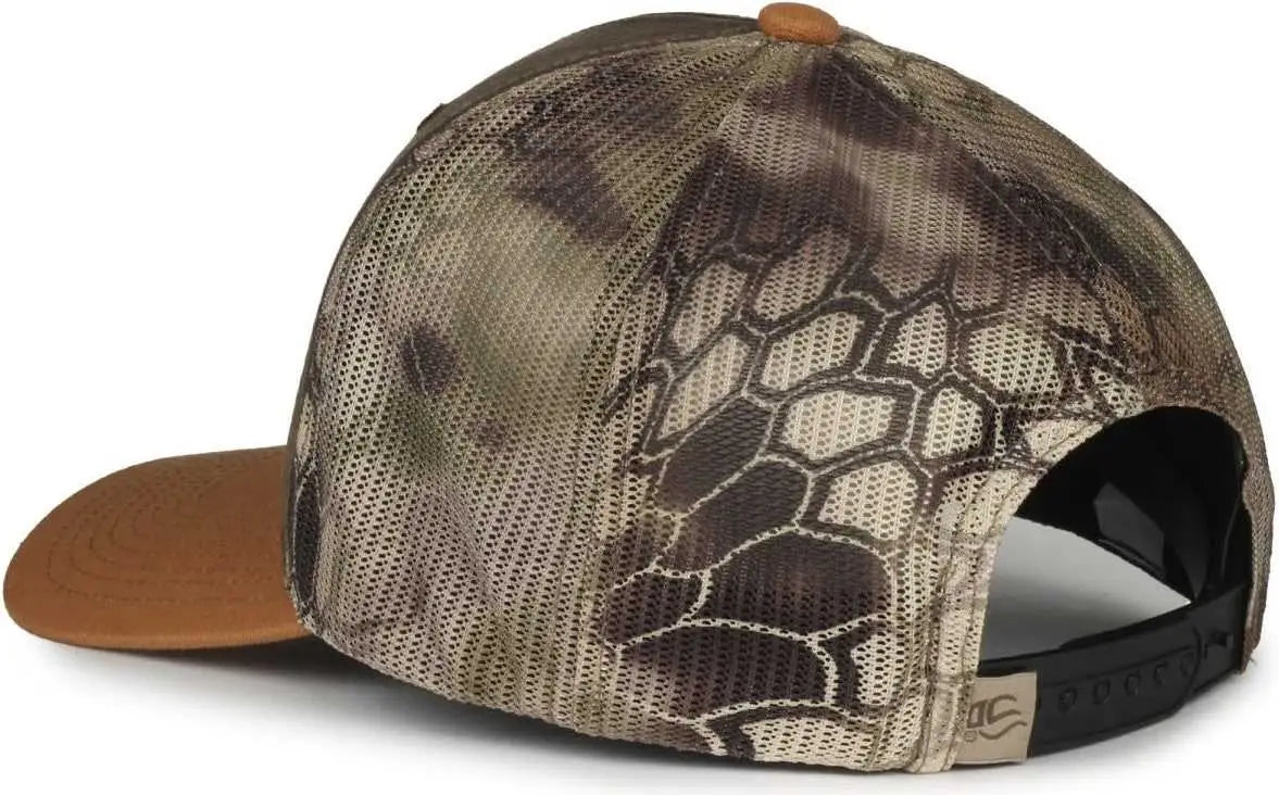 OC Sports HPC-615M Premium Rugged Camo Trucker Cap - Brown Kryptek Highlander Brown - Kryptek Brown / OSFM