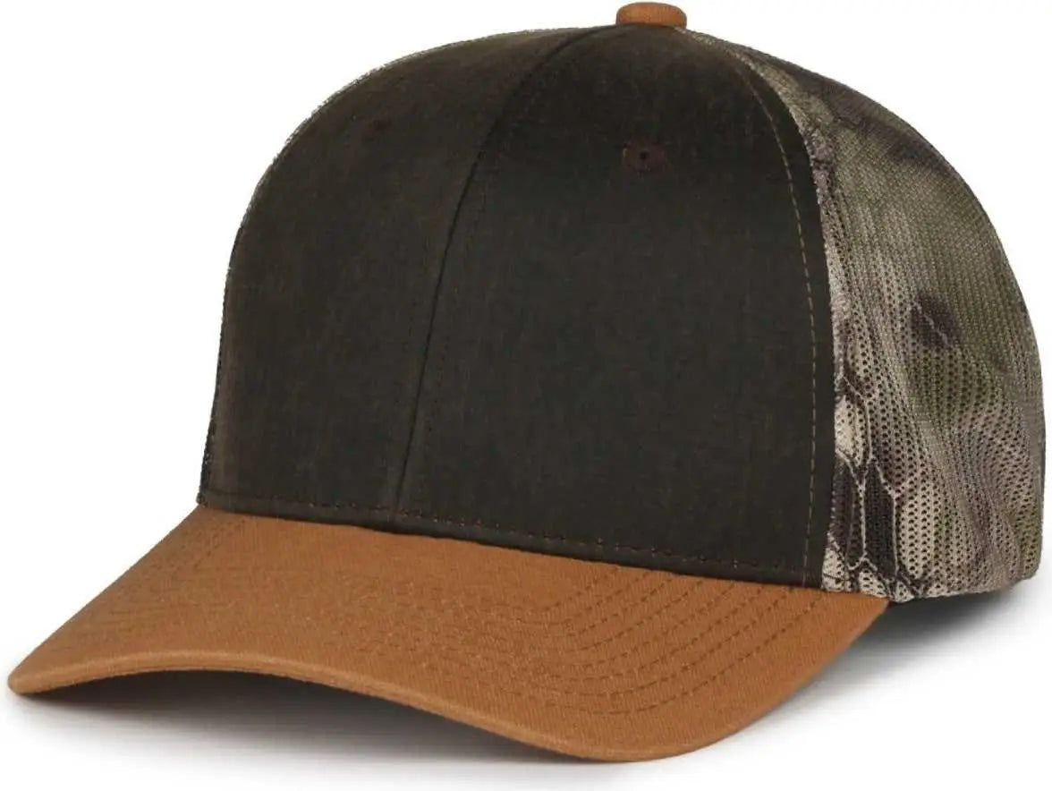 OC Sports HPC-615M Premium Rugged Camo Trucker Cap - Brown Kryptek Highlander Brown - Kryptek Brown / OSFM