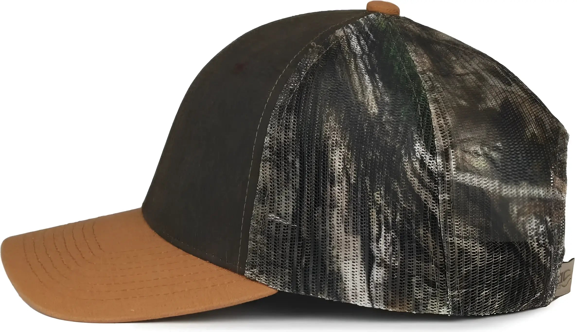 OC Sports HPC-615M Premium Rugged Camo Trucker Cap - Brown Mossy Oak Country Dna Brown - Mossy Oak Brown / OSFM