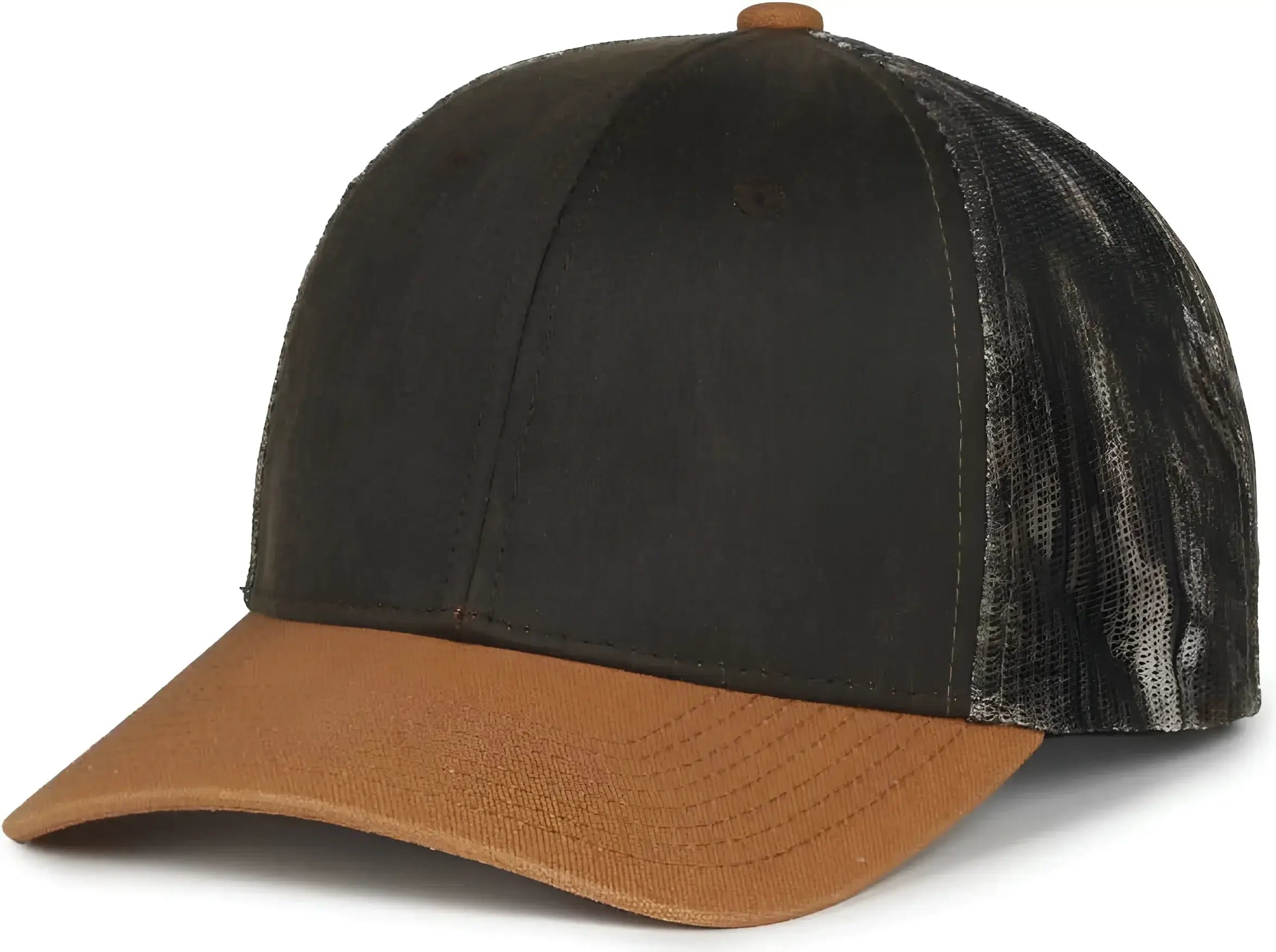 OC Sports HPC-615M Premium Rugged Camo Trucker Cap - Brown Mossy Oak Country Dna Brown - Mossy Oak Brown / OSFM