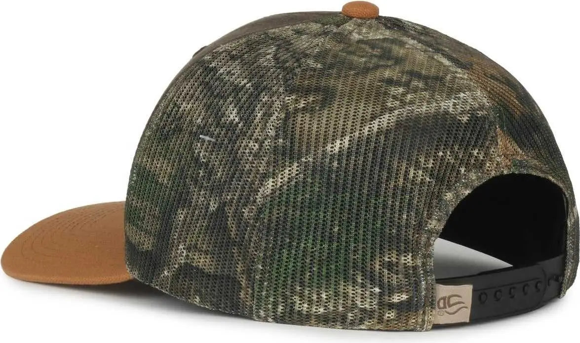 OC Sports HPC-615M Premium Rugged Camo Trucker Cap - Brown Realtree Apx Duk Brown - Realtree Brown / OSFM
