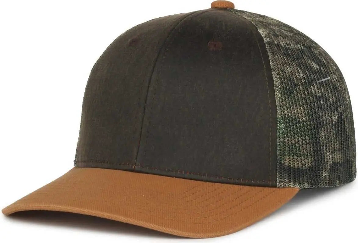OC Sports HPC-615M Premium Rugged Camo Trucker Cap - Brown Realtree Apx Duk Brown - Realtree Brown / OSFM