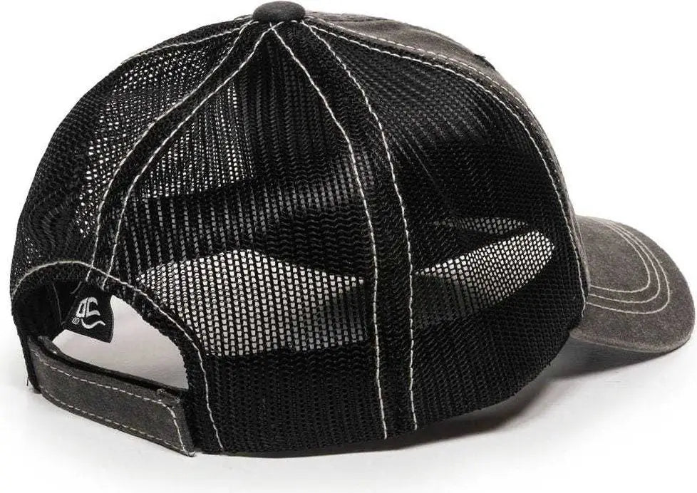 OC Sports HPD-610M Adjustable Mesh Back Cap - Black - Black / 6 7/8’’ - 7 1/2’’