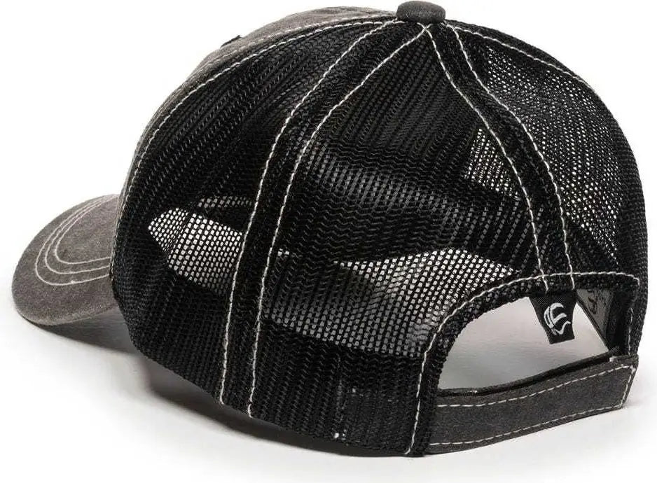 OC Sports HPD-610M Adjustable Mesh Back Cap - Black - Black / 6 7/8’’ - 7 1/2’’