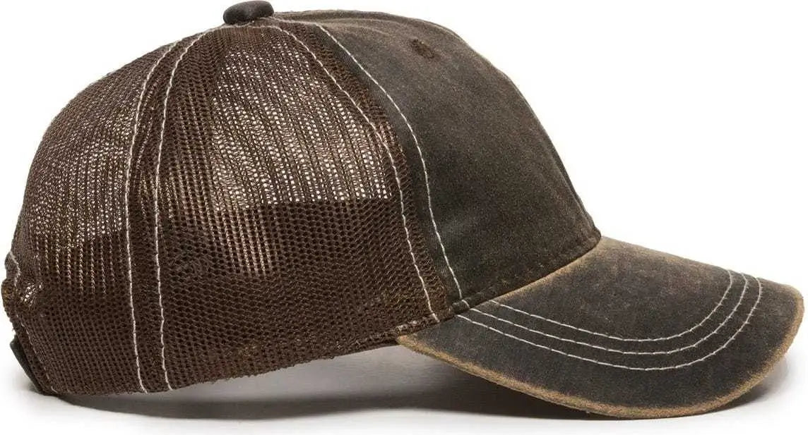 OC Sports HPD-610M Adjustable Mesh Back Cap - Brown - Brown / 6 7/8’’ - 7 1/2’’